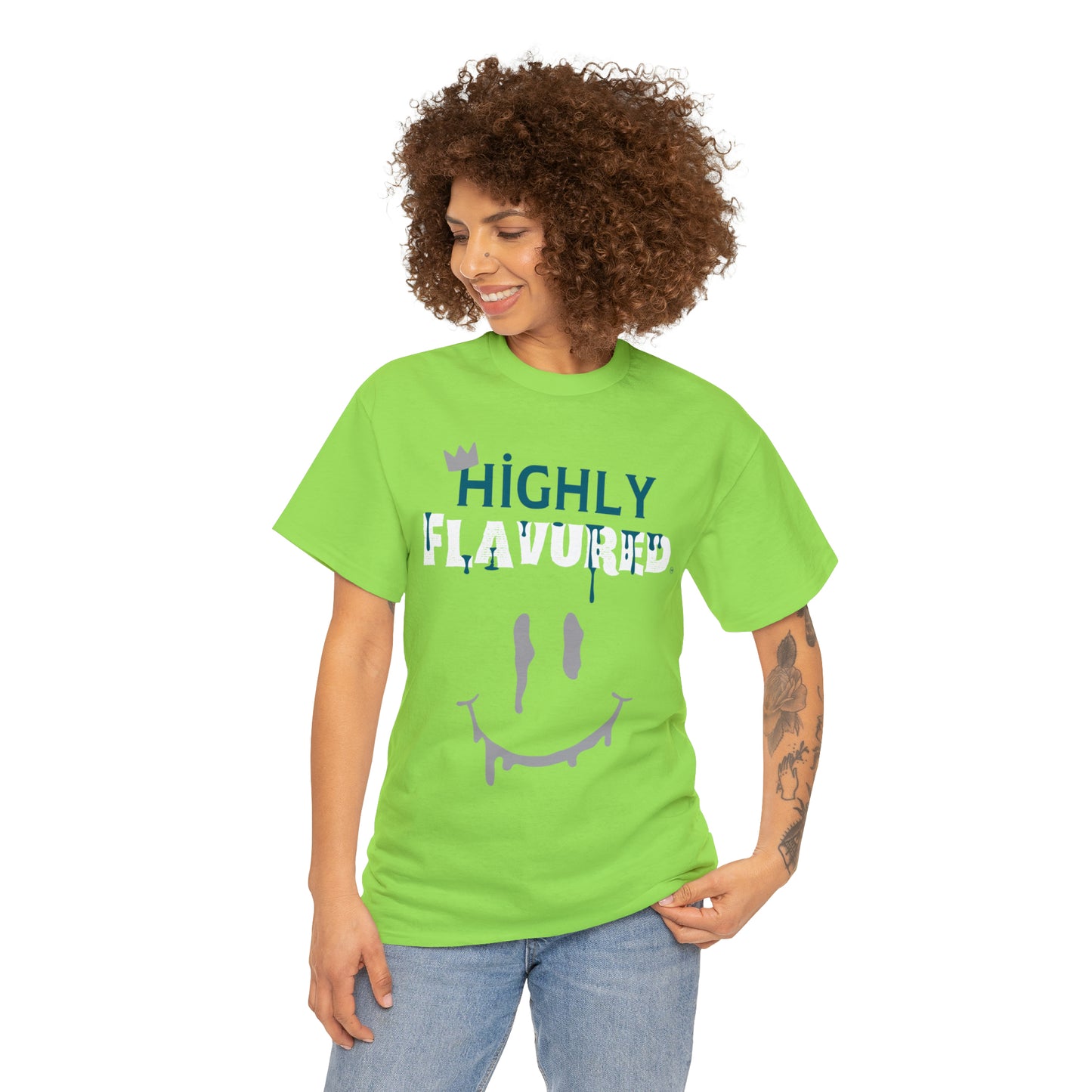 "Smighly" NEON GREEN/TEAL tee