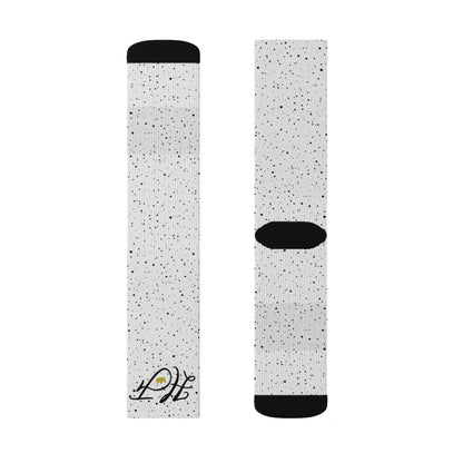 White “HF” Socks