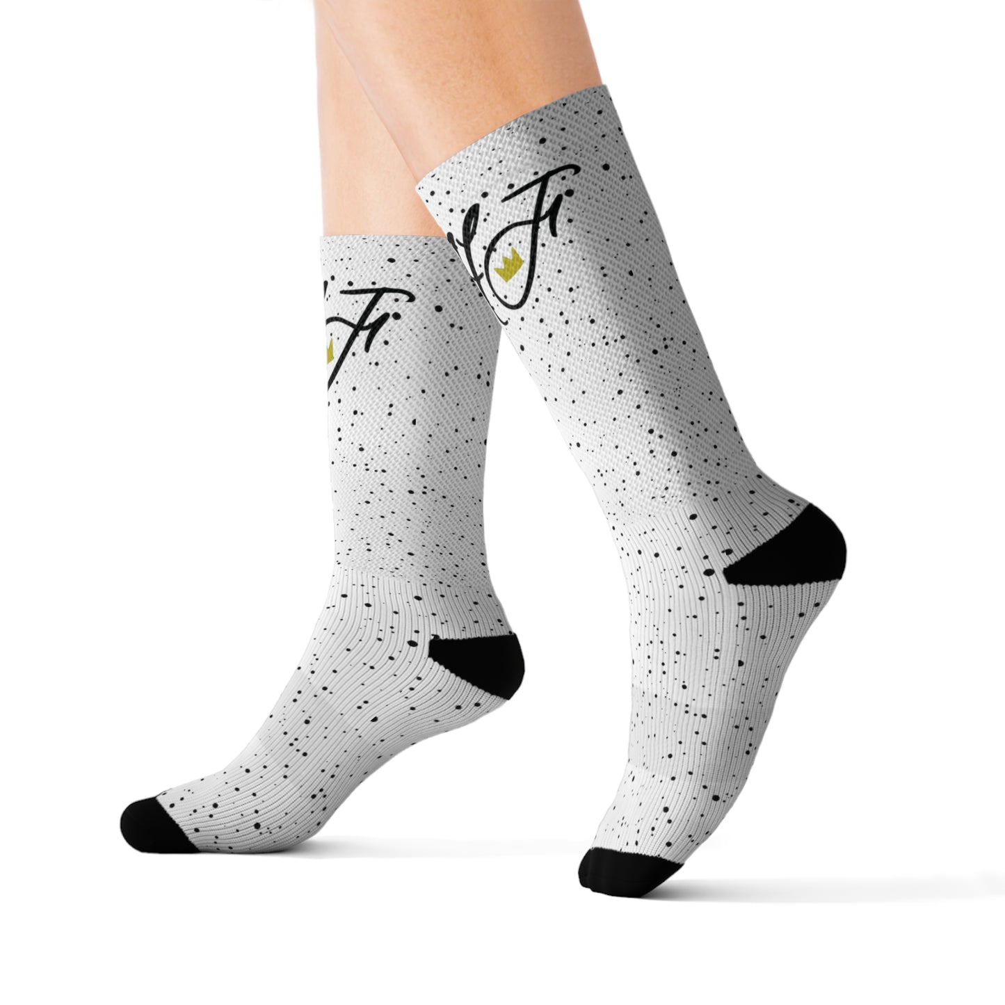 White “HF” Socks