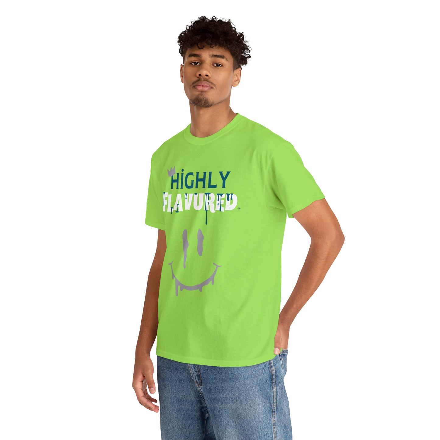 "Smighly" NEON GREEN/TEAL tee