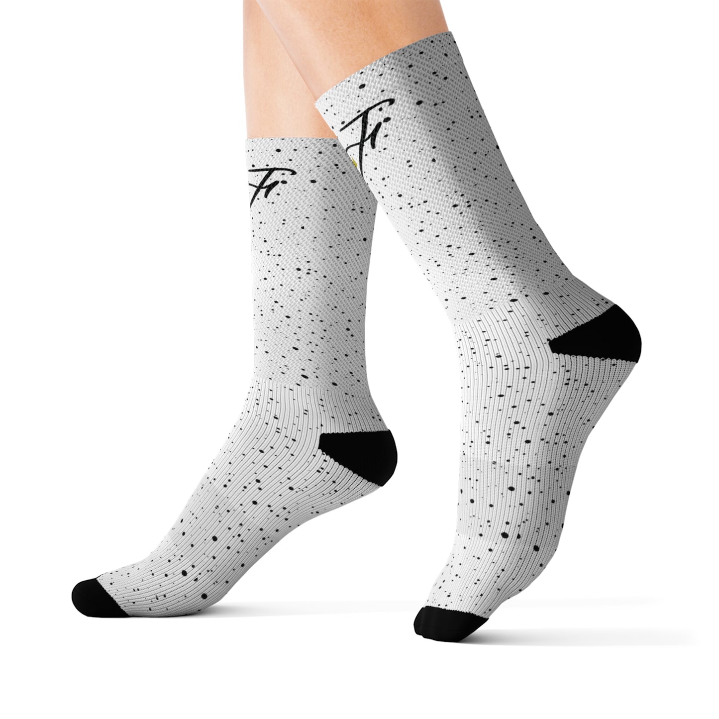 White “HF” Socks