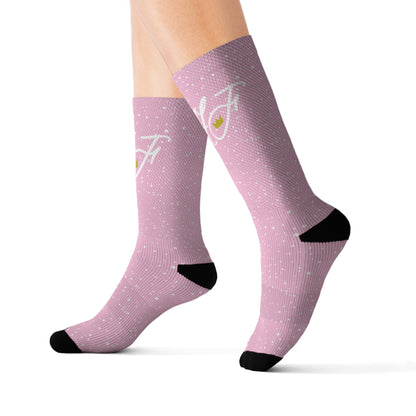 Pink “HF” Socks