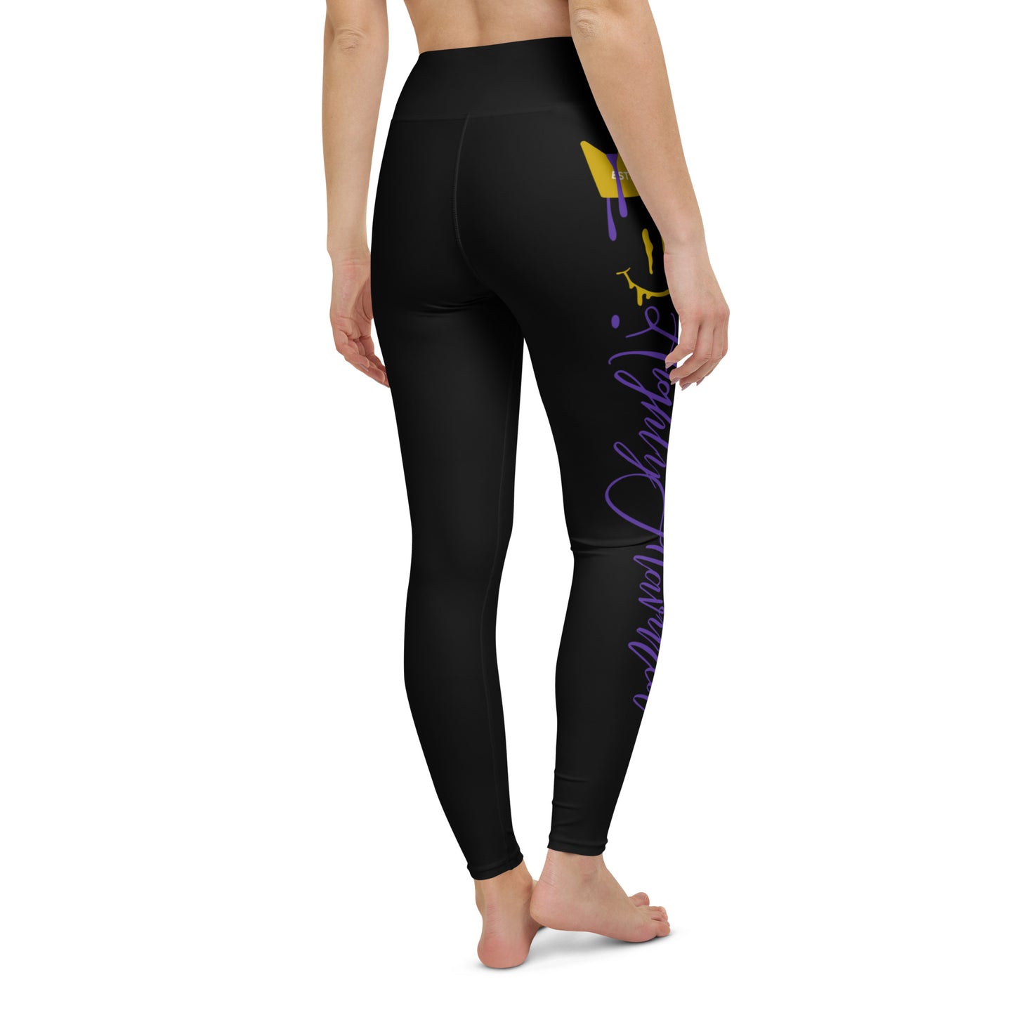 “HF” Black/Purple Jordan 12 Yoga Leggings