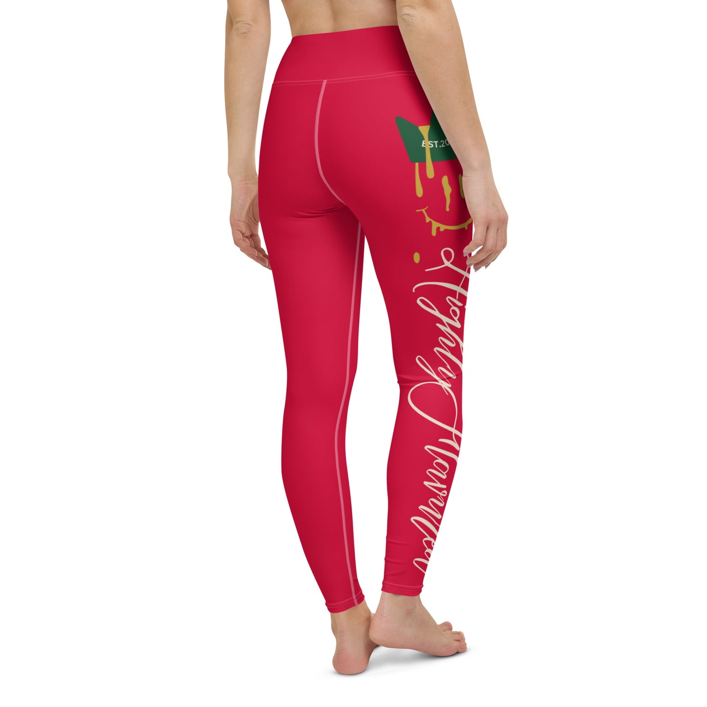 RED/GREEN/GOLD “HF” Yoga Leggings