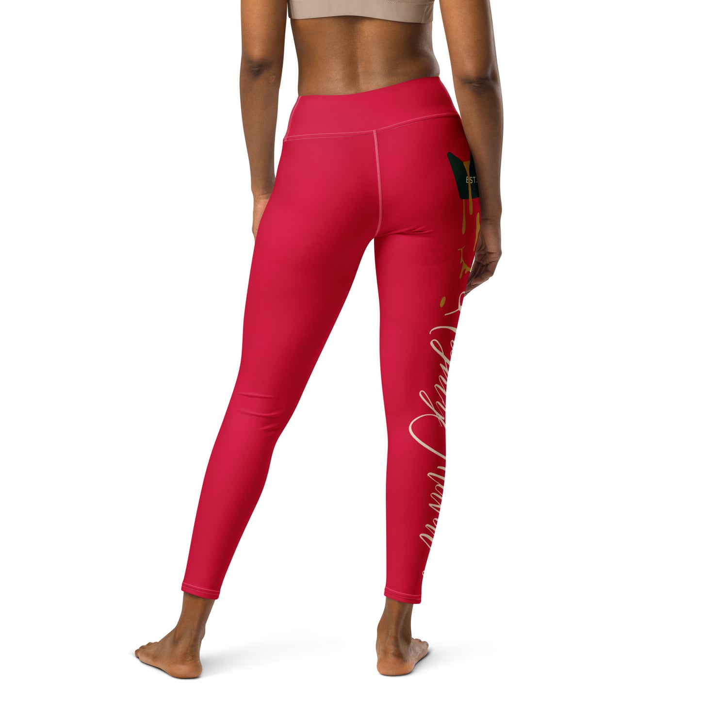 RED/GREEN/GOLD “HF” Yoga Leggings