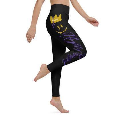 “HF” Black/Purple Jordan 12 Yoga Leggings