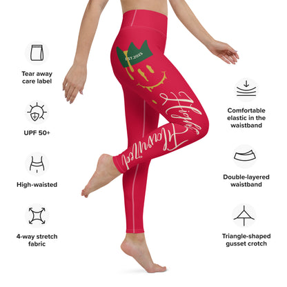 RED/GREEN/GOLD “HF” Yoga Leggings