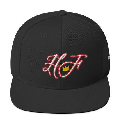 WHT/RED "HF" Emblem Snapback Hat