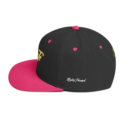 WHT/YELLOW "HF" Emblem Snapback Hat