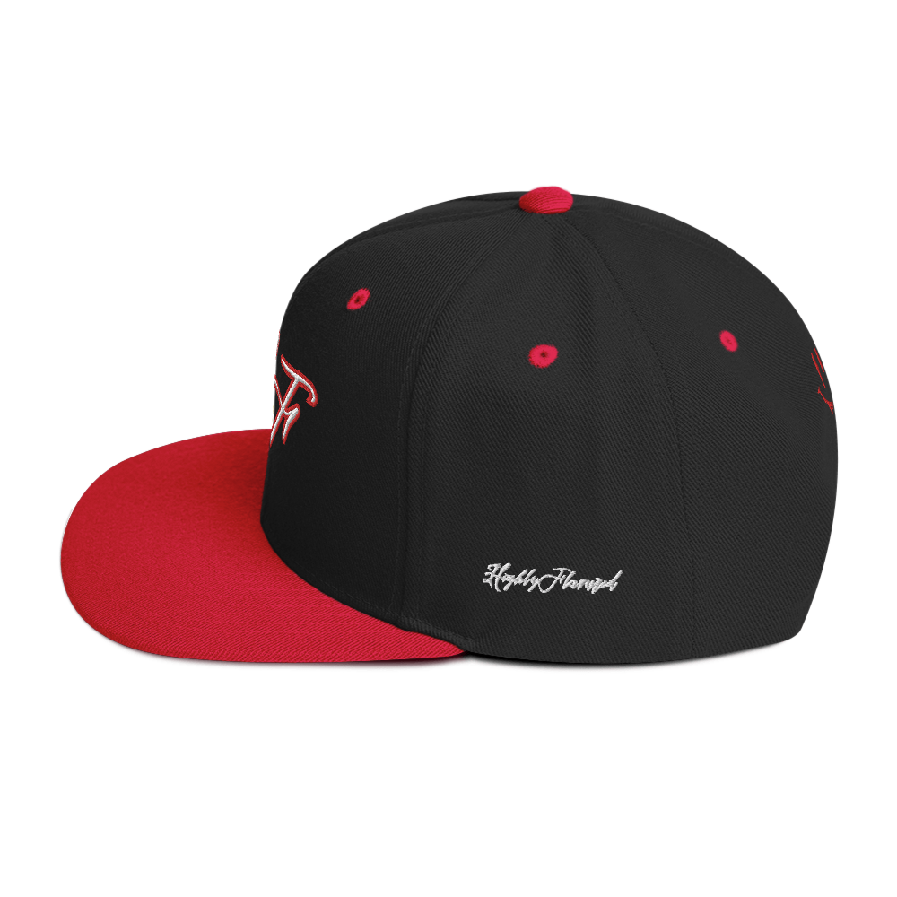 WHT/RED "HF" Emblem Snapback Hat