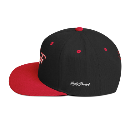 WHT/RED "HF" Emblem Snapback Hat