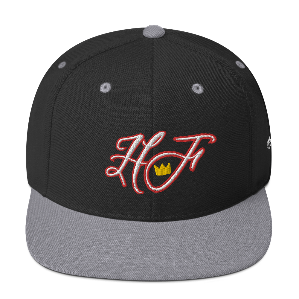 WHT/RED "HF" Emblem Snapback Hat