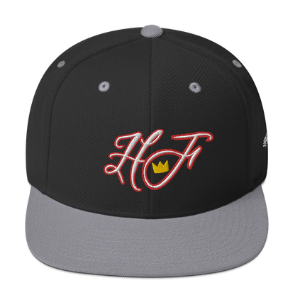 WHT/RED "HF" Emblem Snapback Hat