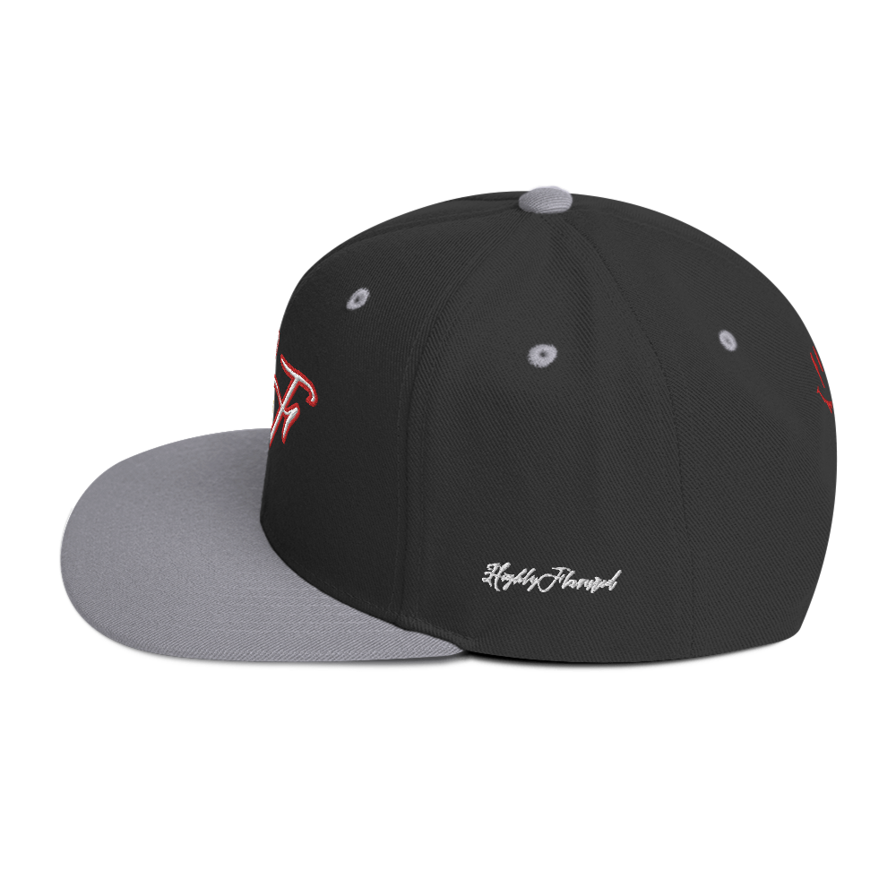 WHT/RED "HF" Emblem Snapback Hat