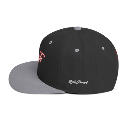 WHT/RED "HF" Emblem Snapback Hat