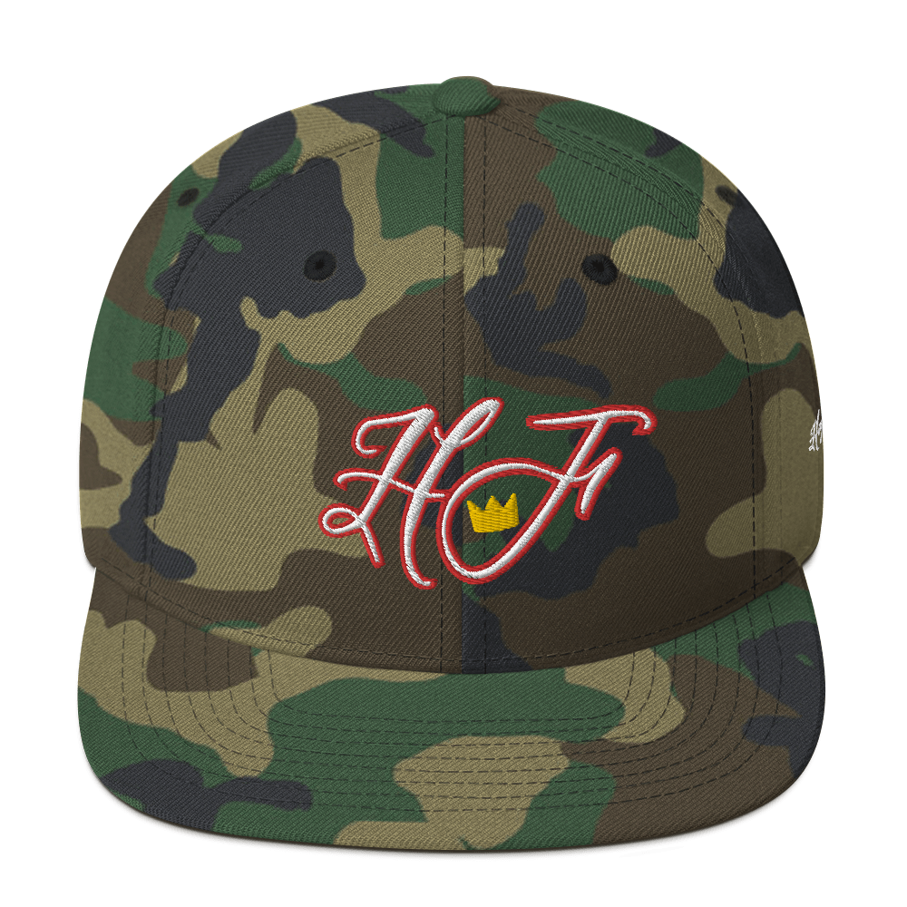 WHT/RED "HF" Emblem Snapback Hat