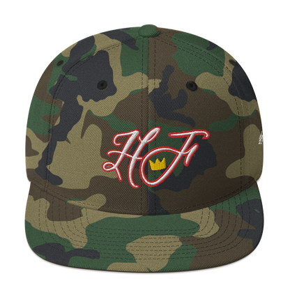 WHT/RED "HF" Emblem Snapback Hat