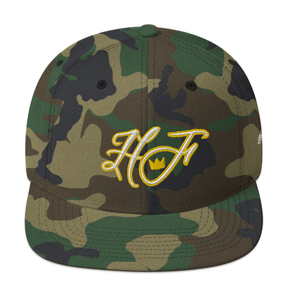 WHT/YELLOW "HF" Emblem Snapback Hat