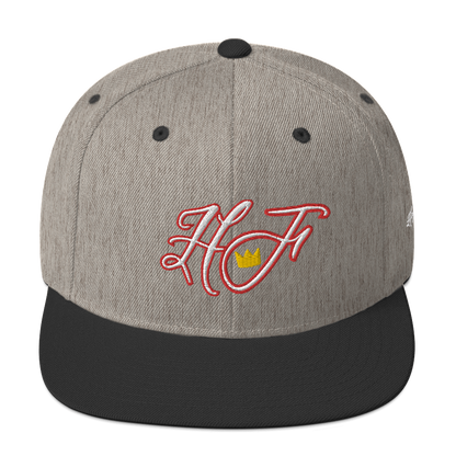 WHT/RED "HF" Emblem Snapback Hat