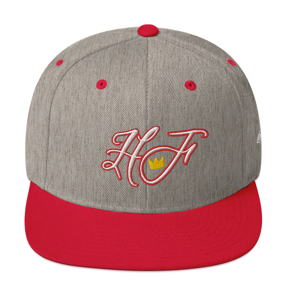 WHT/RED "HF" Emblem Snapback Hat