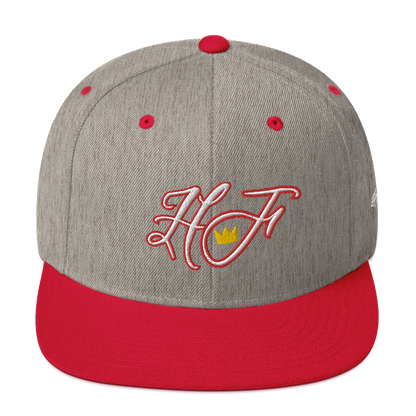 WHT/RED "HF" Emblem Snapback Hat