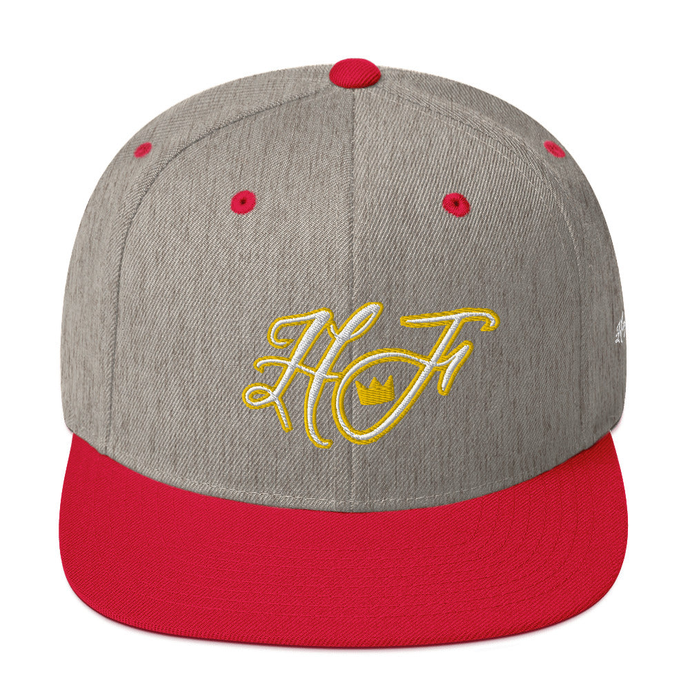 WHT/YELLOW "HF" Emblem Snapback Hat