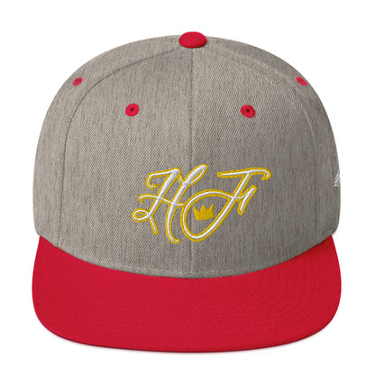 WHT/YELLOW "HF" Emblem Snapback Hat