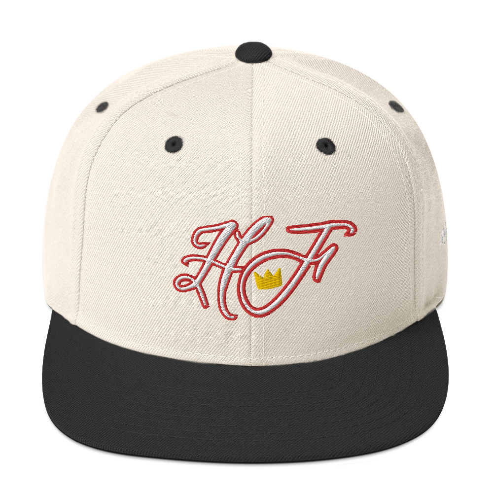 WHT/RED "HF" Emblem Snapback Hat