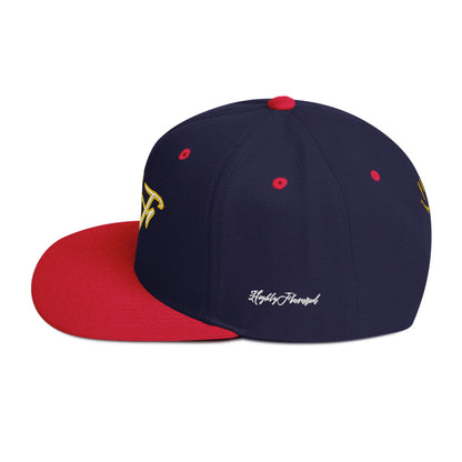 WHT/YELLOW "HF" Emblem Snapback Hat