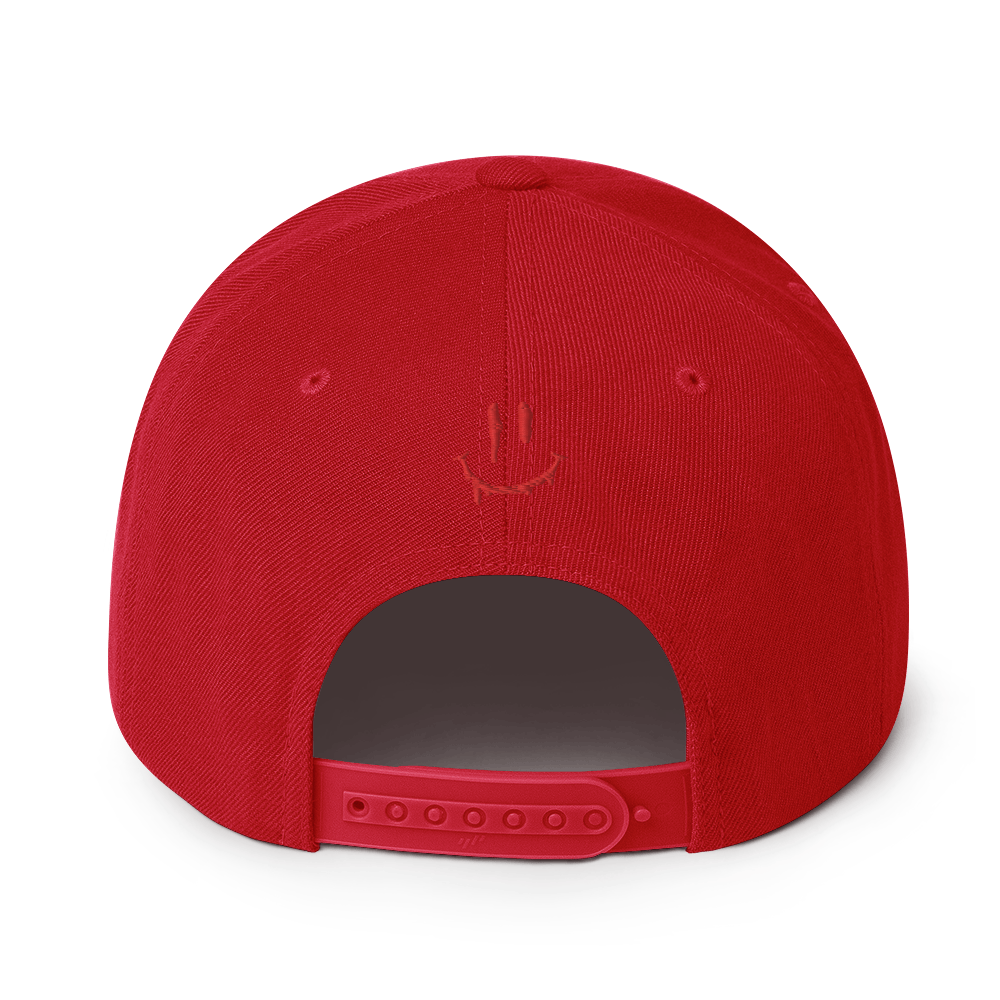 WHT/RED "HF" Emblem Snapback Hat