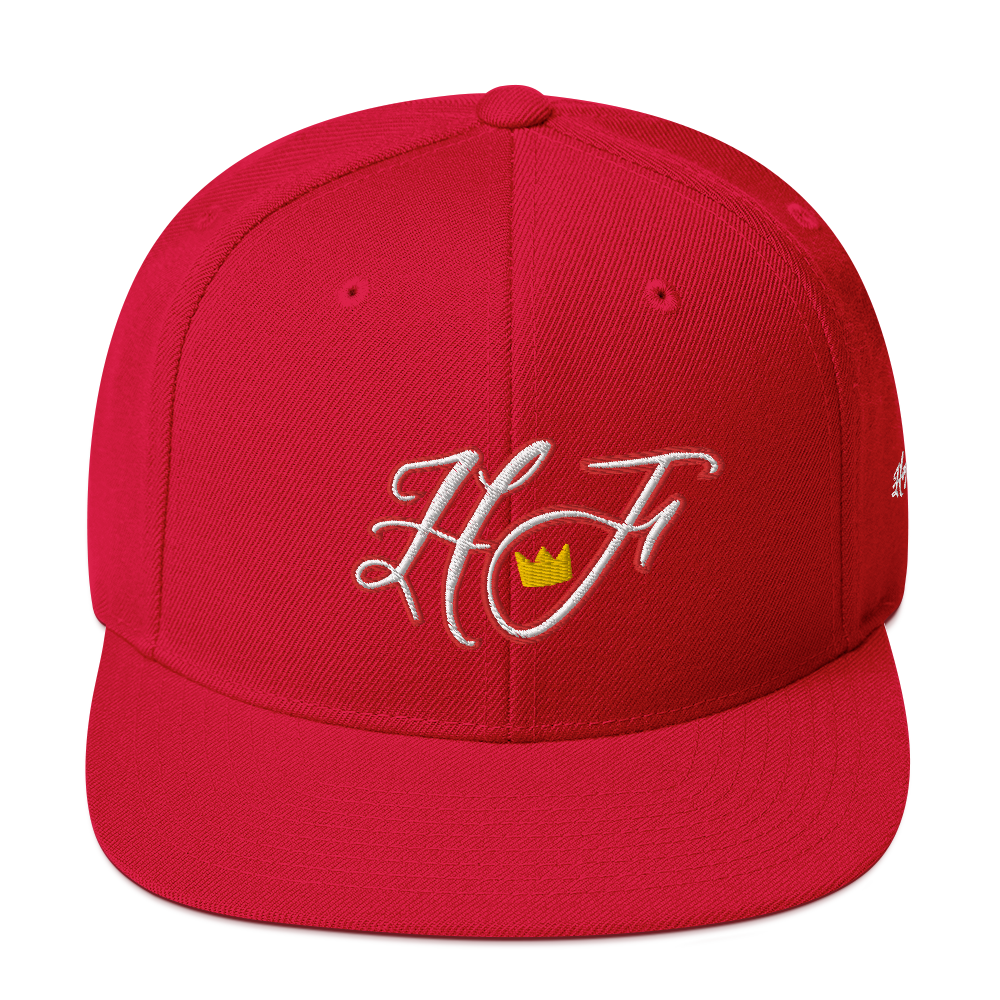 WHT/RED "HF" Emblem Snapback Hat