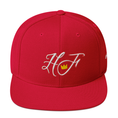 WHT/RED "HF" Emblem Snapback Hat