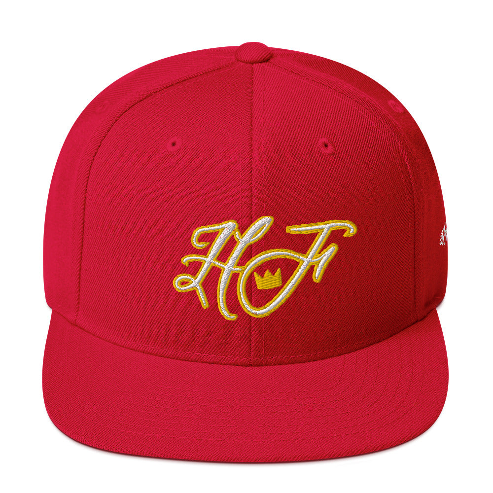 WHT/YELLOW "HF" Emblem Snapback Hat