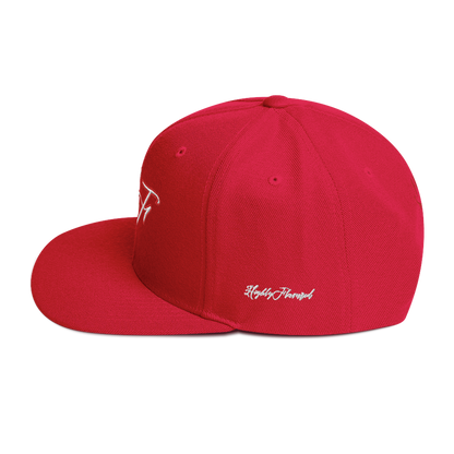 WHT/RED "HF" Emblem Snapback Hat