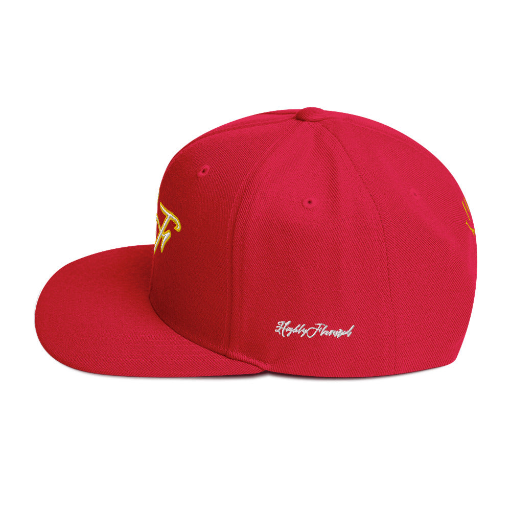 WHT/YELLOW "HF" Emblem Snapback Hat